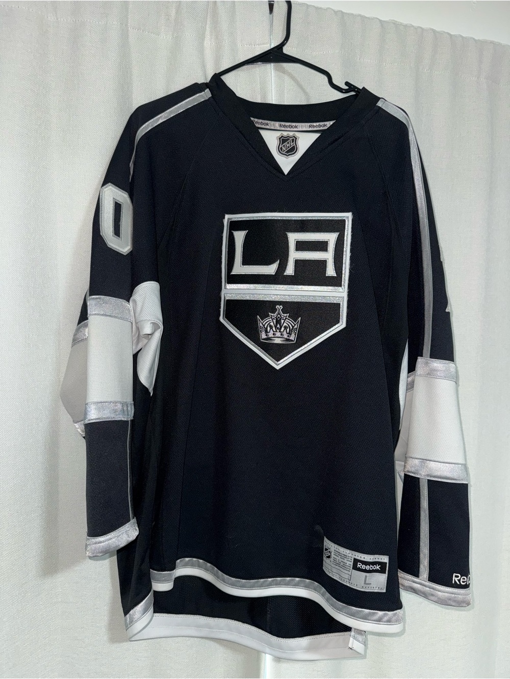 Reebok Black White Hockey Jersey with Silver Trim Pearson 70